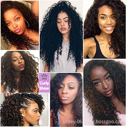 Usexy Wholesale Virgin Cuticle Aligned Hair Vendors Raw Indian Hair Bundle Curly 100% Human Hair Extension